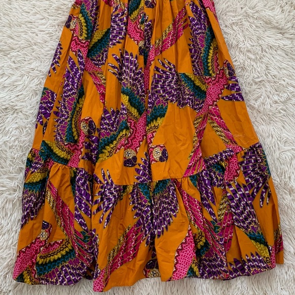 NWT farm rio Macau puff sleeve midi dress in orange - Picture 11 of 11